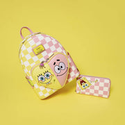 Loungefly SpongeBob and Patrick checkered mini backpack with matching wallet