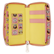 Open Loungefly SpongeBob and Patrick checkered wallet showing card slots and character lining