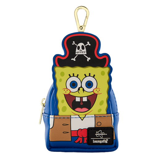 Loungefly SpongeBob pirate mini backpack bag charm keyring with pirate hat and blue bag