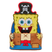 Loungefly SpongeBob pirate mini backpack front view featuring 3D arms, anchor charm and stitched costume front pocket