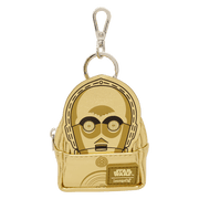 Loungefly Star Wars C-3PO mini backpack bag charm in metallic gold