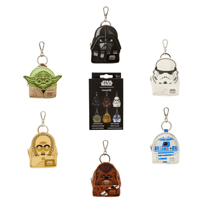 Loungefly Star Wars mystery mini backpack bag charm collection with character designs