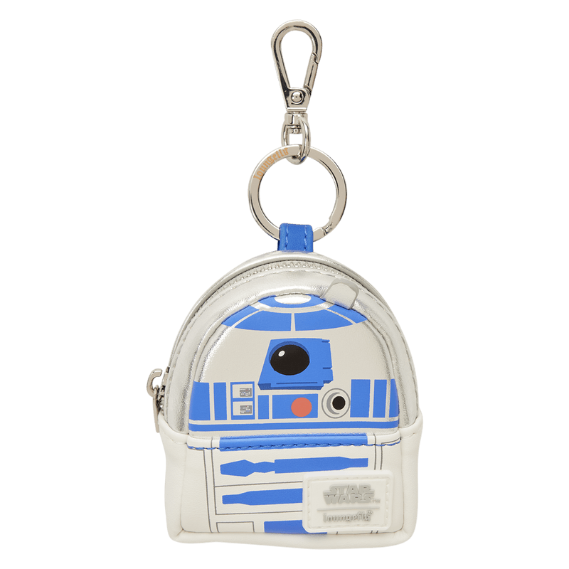 Loungefly Star Wars R2-D2 mini backpack bag charm in white, blue and silver