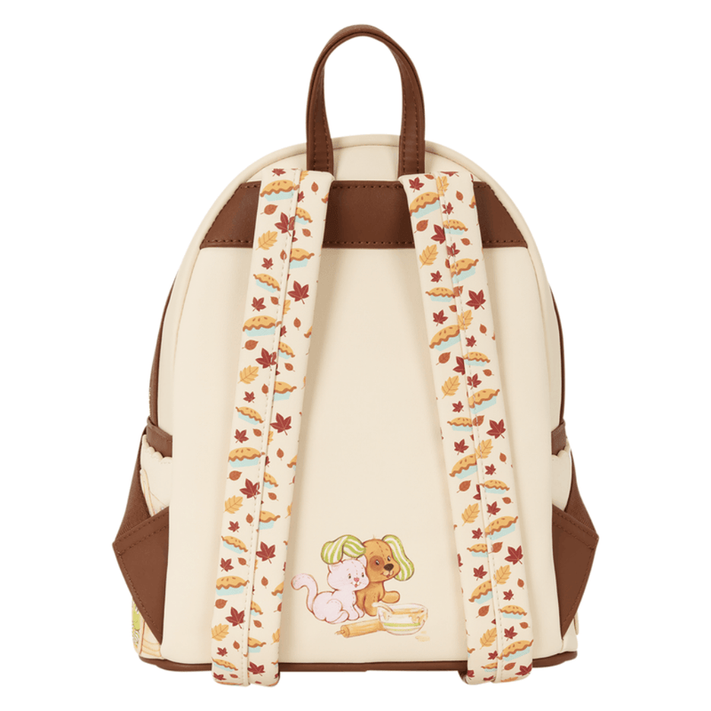 Loungefly Strawberry Shortcake Fall Baking Mini Backpack back and patterned straps