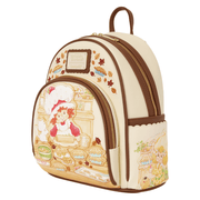 Loungefly Strawberry Shortcake Fall Baking Mini Backpack angled view with side pocket