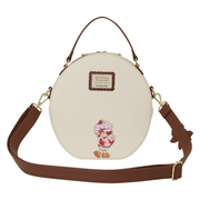 Back view of the Loungefly Strawberry Shortcake Strawberry House Crossbody Bag with Strawberry Shortcake artwork