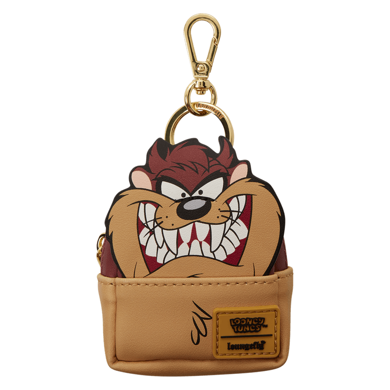 Loungefly Looney Tunes Tasmanian Devil mini backpack keychain brown design