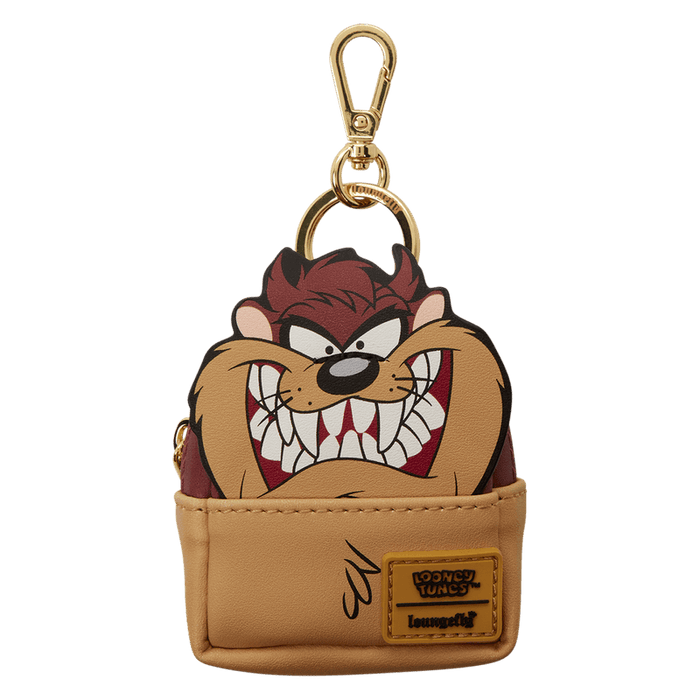 Loungefly Looney Tunes Tasmanian Devil mini backpack keychain brown design