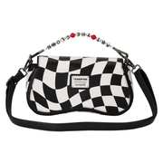 Rear of Loungefly Terrifier crossbody bag with adjustable shoulder strap