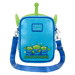 Reverse of Alien Crossbuddies crossbody with three aliens and Oooooooh print