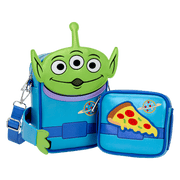 Loungefly Toy Story Alien Crossbuddies crossbody with pizza slice pouch, front view