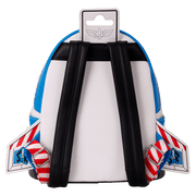 Back view of Loungefly Toy Story Buzz Lightyear mini backpack with wing strap details