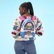 Model wearing the Loungefly Toy Story Buzz Lightyear mini backpack