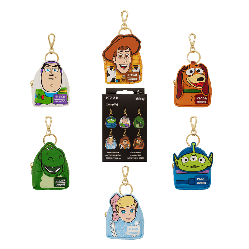 Assorted Loungefly Toy Story mini backpack bag charms with mystery blind box
