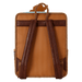 Back view of Loungefly Toy Story Woody Saloon Mini Backpack with rope trim and brown shoulder straps