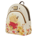Loungefly Winnie the Pooh backpack angled view with floral print and bees