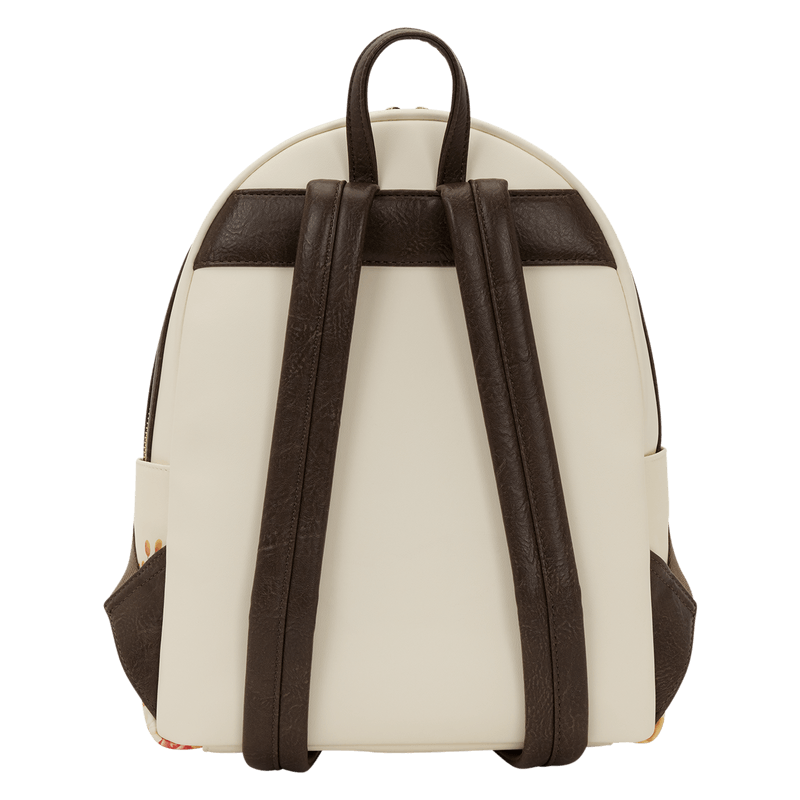 Loungefly Winnie the Pooh backpack back view with brown straps