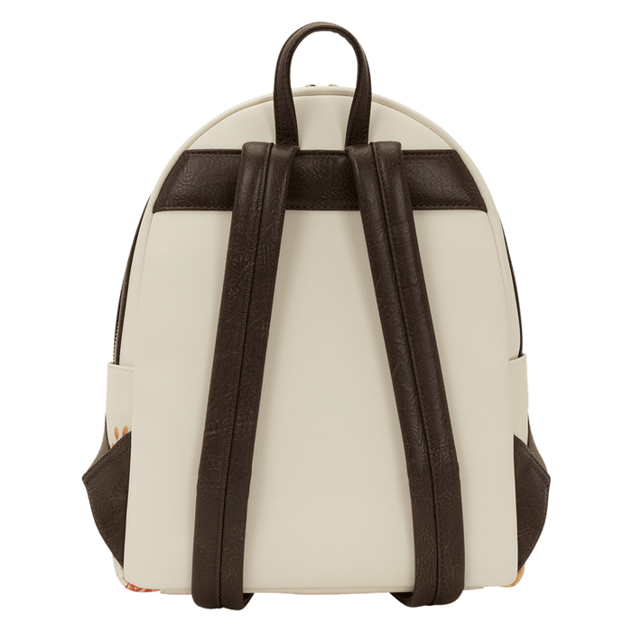 Loungefly Winnie the Pooh backpack back view with brown straps