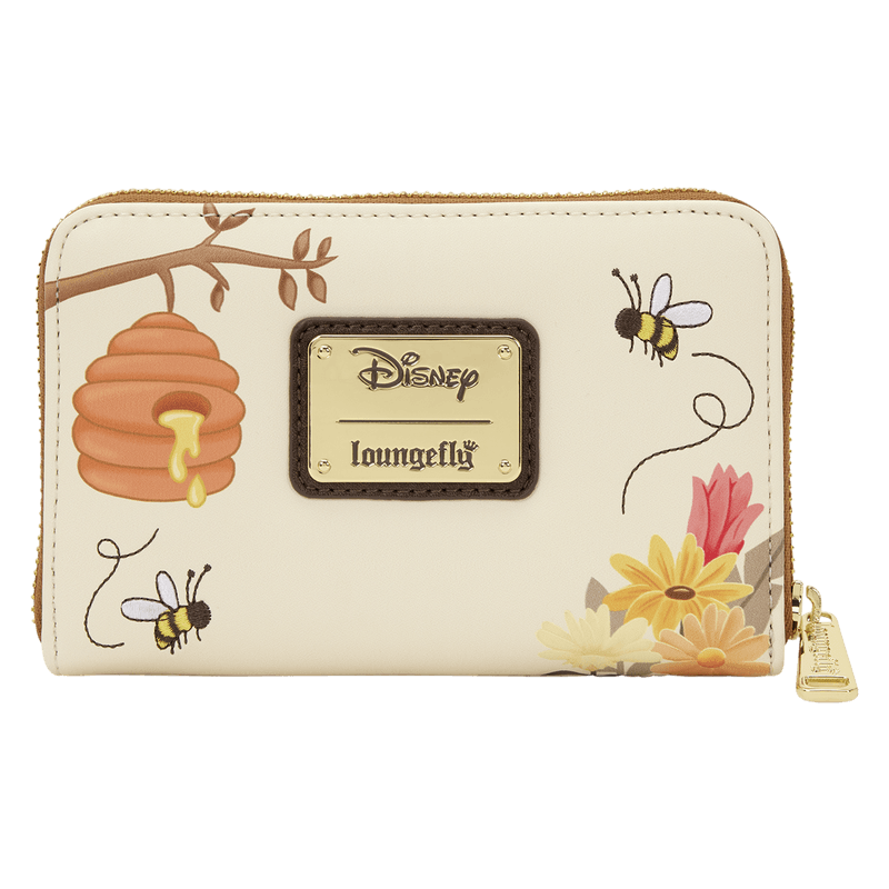 Loungefly Disney Winnie the Pooh wallet back view with bee and honey pot design