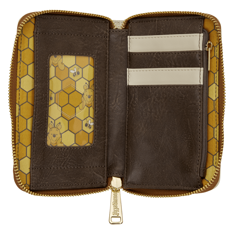 Loungefly Disney Winnie the Pooh wallet interior with card slots and honeycomb lining