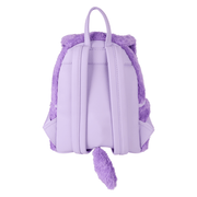 Back of Loungefly Yzma Cat Plush Mini Backpack with movable tail