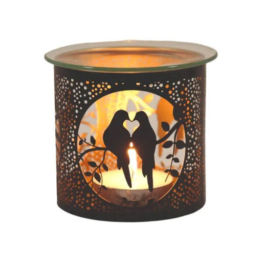 Lovebirds Silhouette Wax Melt Burner – Romantic Cutout Design - Something Different Gift Shop