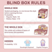 Lovely Emma Hugging Series blind box rules showing regular and hidden figure ratios