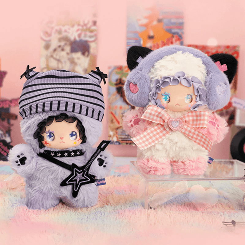 Lovely Emma Punk Era Rock Cat and E-sports Fox plush collectable figures