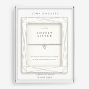 Joma Jewellery A Little Lovely Sister Bracelet with silver heart charm and lab-grown diamond