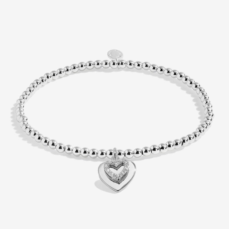 Joma Jewellery A Little Lucky To Have A Mum Like You Bracelet with layered heart charm