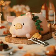 “Signature Dish” LuLu the Piggy figure garnished with herbs on a chopping board – Pigchelin Restaurant Blind Box collectable
