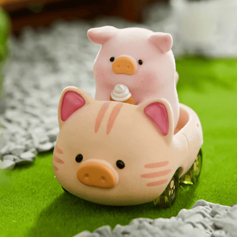 Super hidden “Cat Car” LuLu riding cat-shaped roller toy holding ice cream – Caturday Blind Box chase figure

