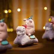 Super hidden “Alpacas” LuLu riding fluffy purple alpaca scooter under carnival lights – ultimate chase figure

