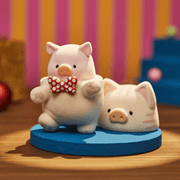 General hidden “Mascot” LuLu with polka-dot bow-tie and kitten mask prop – Celebration chase item
