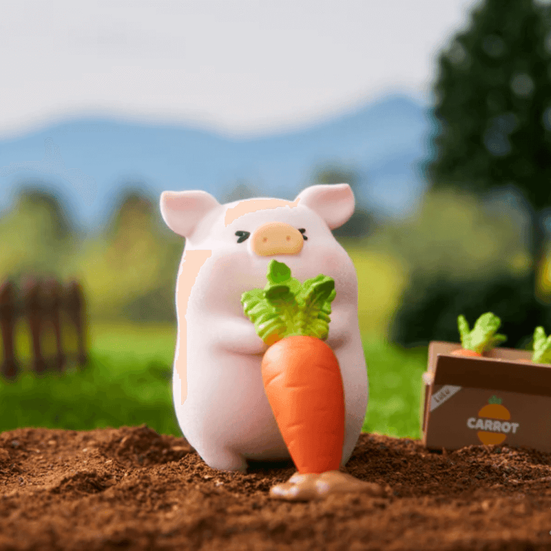 “Pull Carrot” LuLu uprooting giant carrot from soil – Farm Garden Blind Box figure


