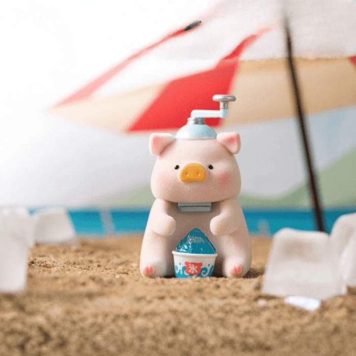 LuLu the Piggy Beach Party Blind Box Series super hidden Ice Shaver figure making shaved ice on the beach