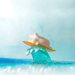 LuLu the Piggy Beach Party Blind Box Series Surf figure lying on a surfboard riding a blue wave
