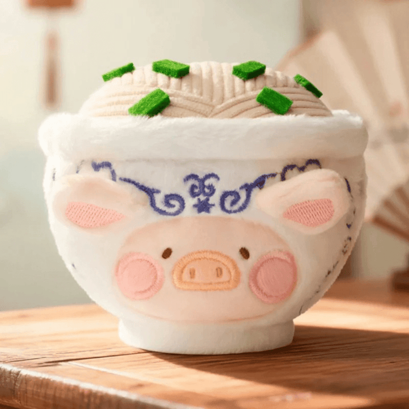 LuLu the Piggy Big Bowl Noodles plush keychain blind box design
