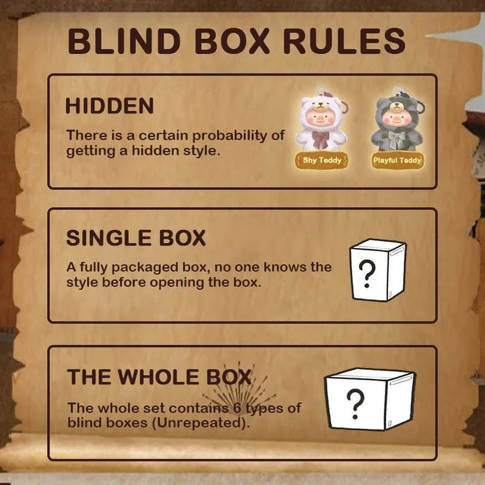 Lulu the Piggy Blind Box – Vintage Teddy Series Plush Keyrings - Something Different Gift Shop