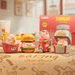 LuLu The Piggy Burger Express Movable Series full set display featuring all four fast-food themed pig figures