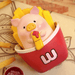LuLu The Piggy Burger Express Movable Series Potato LuLu is the Most Fragrant figure sitting in a red fries carton