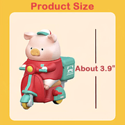 LuLu The Piggy Burger Express Movable Series size guide showing Delivery Person LuLu at about 3.9 inches high