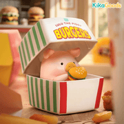 LuLu The Piggy Burger Express Movable Series Stealthy Eater LuLu figure hiding inside a takeaway burger box
