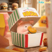 LuLu The Piggy Burger Express Movable Series Stealthy Eater LuLu figure hiding inside a takeaway burger box