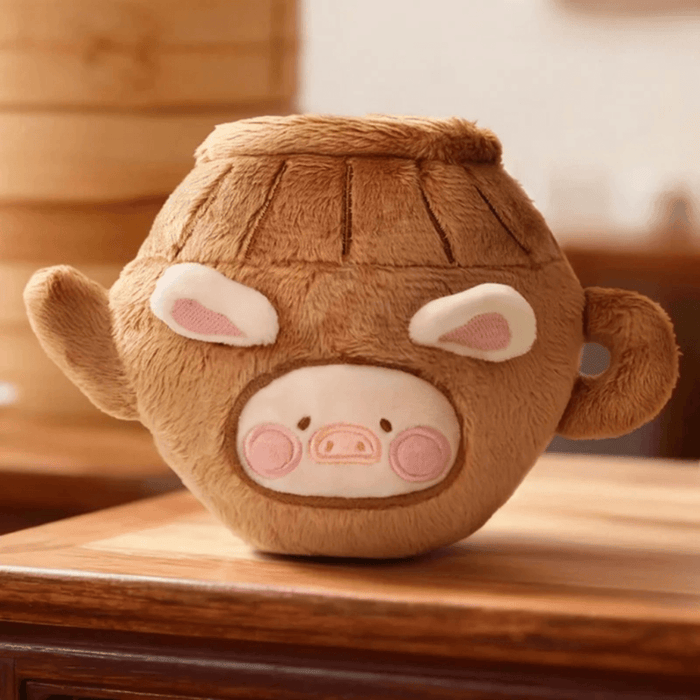 LuLu the Piggy Enjoy Tea plush keychain blind box design
