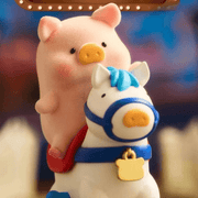 Lulu The Piggy Lululand Series Blind Box Fantasy Carousel figure riding a white carousel horse