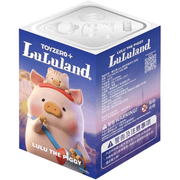 Lulu The Piggy Lululand Series Blind Box retail packaging box with Adventure King artwork