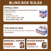 Lulu The Piggy Lululand Series Blind Box rules graphic showing regular and hidden figure probabilities