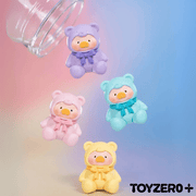 Pastel-themed Lulu The Piggy mini figurines in purple, pink, blue, and yellow