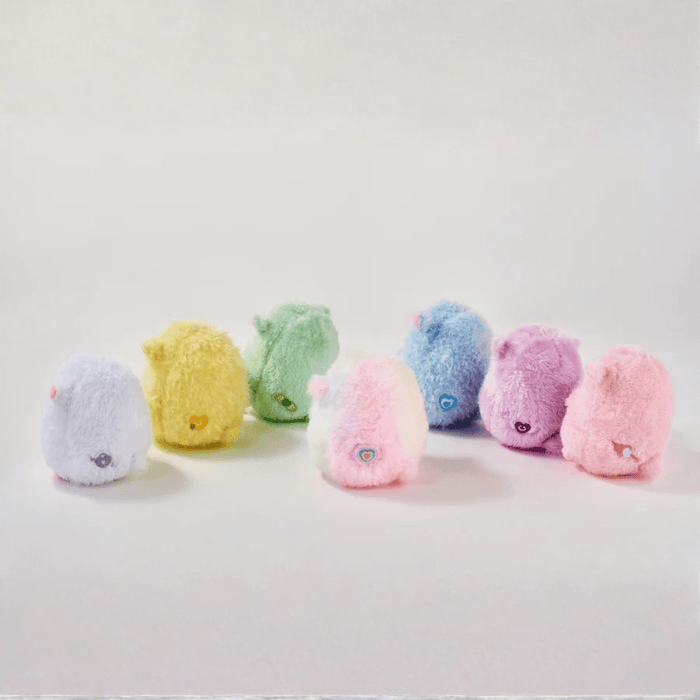 LuLu the Piggy Rainbow Sheep Plush Blind Box back view of the pastel sheep plush figures arranged in a group